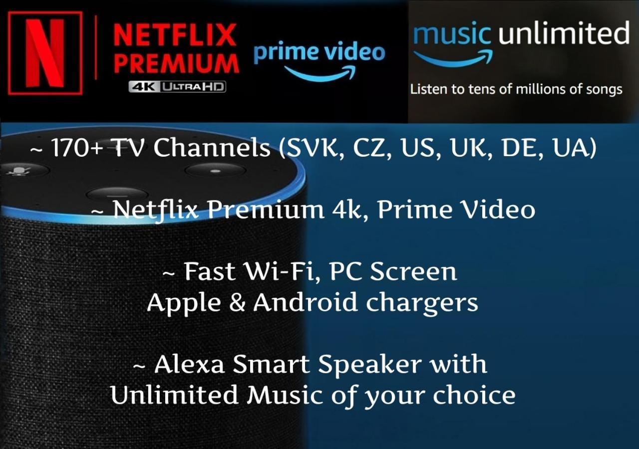 E2 Luxury Oldtown Apt - 2X Parking, Foodstore, Pcscreen, Netflix, Unlimited Music, Crib, Babychair, Fastwifi, Aircon Košice Eksteriør bilde